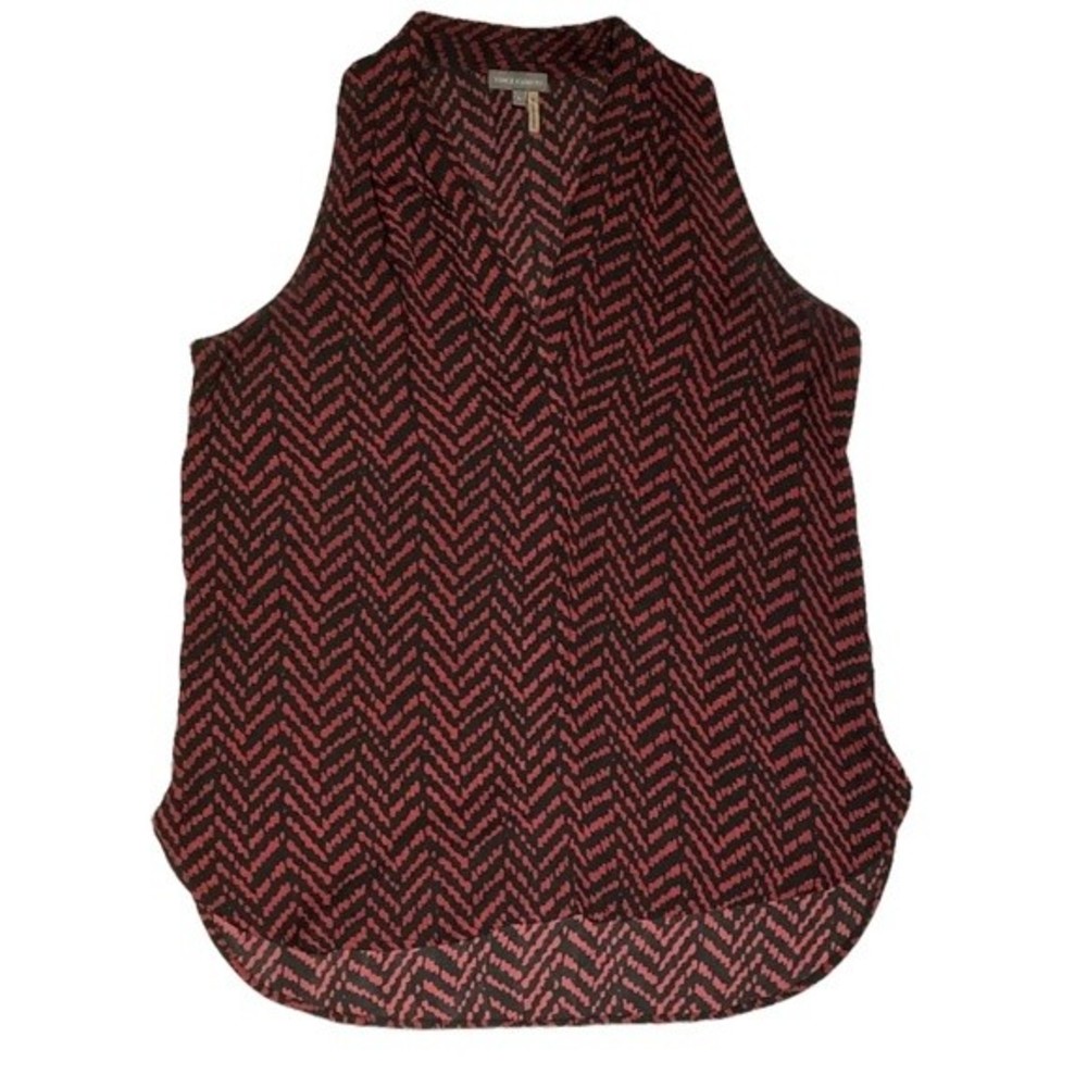 Vince Camuto Sleeveless Top Black Red Small Women's
